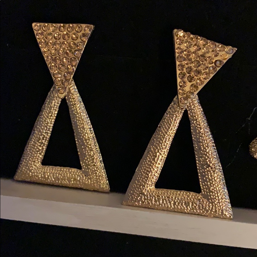 Gold Triangular Earring